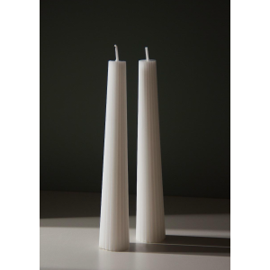 Свеча конусная рифленая 3,5 см/22,5 см белый Свеча конусная рифленая 3,5 см/22,5 см белый