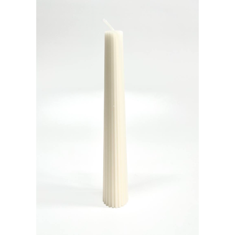 Свеча конусная рифленая 3,5 см/22,5 см слоновая кость Свеча конусная рифленая 3,5 см/22,5 см слоновая кость
