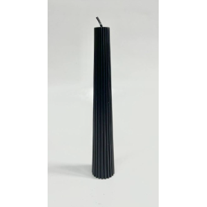Свеча конусная рифленая 3,5 см/22,5 см чёрный Свеча конусная рифленая 3,5 см/22,5 см чёрный