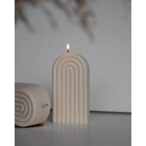 Свеча Радуга 16 см/10 см/4 см бежевый Свеча Радуга 16 см/10 см/4 см бежевый