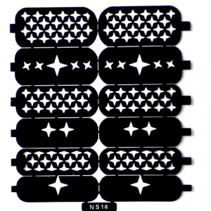 Трафарет для дизайна ногтей 12 звезды
