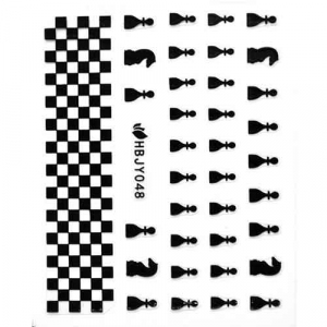 Наклейка для ногтей силиконовые 50 Шахматы