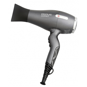 DEWAL 03-002 Grafit Фен ErgoLife Compact графит, 2000 Вт, ионизация, 2 насадки