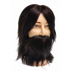 M-880BD-6 Голова муж."шатен",натур.волосы с усами и бородой 35 см
