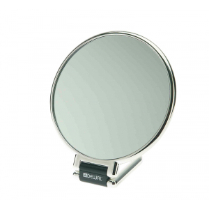 MR-330 Зеркало настольное, пластик, серебристое, 14х23