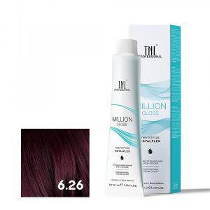 TNL 6.26 Крем-краска для волос Million Gloss, темный блонд фиолетовый красный, 100 мл.