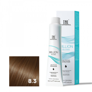 TNL 8.3 Крем-краска для волос Million Gloss, светлый блонд золотистый, 100 мл.