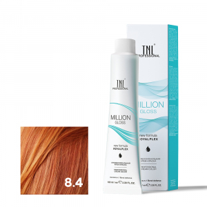 TNL 8.4 Крем-краска для волос Million Gloss, светлый блонд медный, 100 мл.