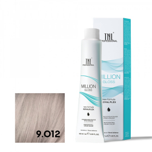 TNL 9.012 Крем-краска для волос Million Gloss, очень светлый блонд прозрачный серебр., 100 мл.
