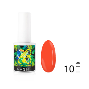 Гель-лак PASHE Neon Jungle №10 - Неоновый мандариновый, 9 мл.