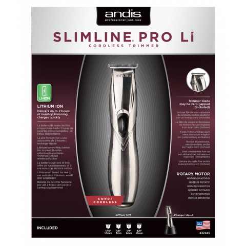 32445 D-8 ANDIS Триммер для стрижки волос D-8 Slim line Pro 01 мм, аккум/сетевой, 2,45 W, 4 насадки