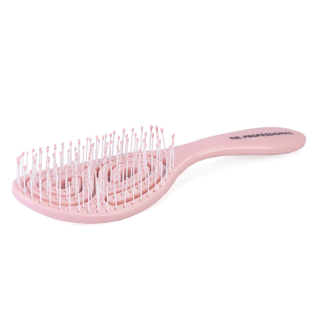 79073 TNL Щетка массажная для волос овальная, 190*60 мм, розовая