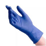 7784 БИНОВИ Перчатки нитриловые текстурированные на пальцах, XS 50 пар, Сиренево-голубые