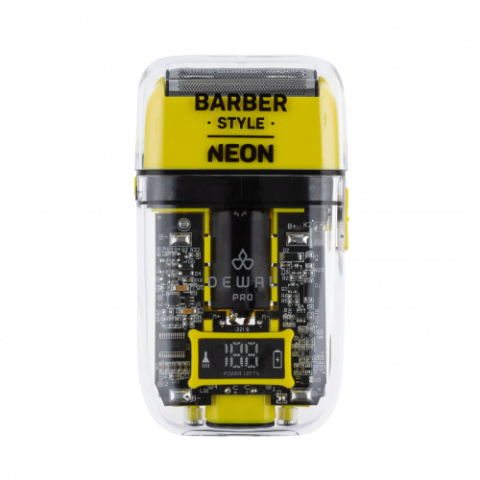 03-082 Yellow DEWAL Barber Style Neon Шейвер для проработки контуров бороды 7000 об/мин, аккум., 2 бр.гол.