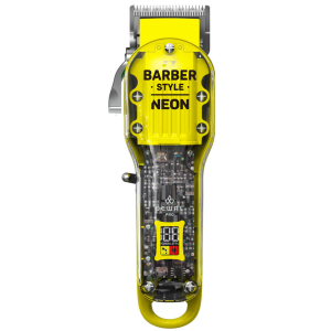 03-081 Yellow DEWAL Barber Style Neon Машинка для стрижки 6000 об/мин, аккум/сет., нож 45 мм., 6 насадок 0,8-2,0 мм
