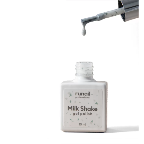 8545 Ru Nail Гель-лак Milk Shake с поталью, 10 мл.