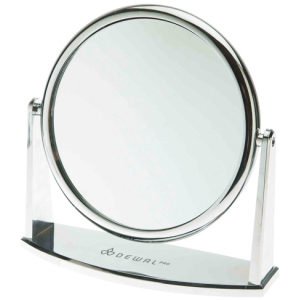 MR-415 DEWAL Зеркало настольное, круглое, пластик, черное, 20х20 см.