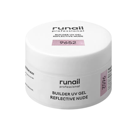 9652 RuNail Моделирующий УФ-гель Builder UV Gel Reflective Nude, 15 гр.