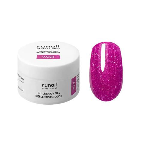 9658 RuNail Моделирующий УФ-гель Builder UV Gel Reflective Color, 15 гр.