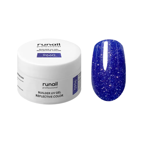 9660 RuNail Моделирующий УФ-гель Builder UV Gel Reflective Color, 15 гр.