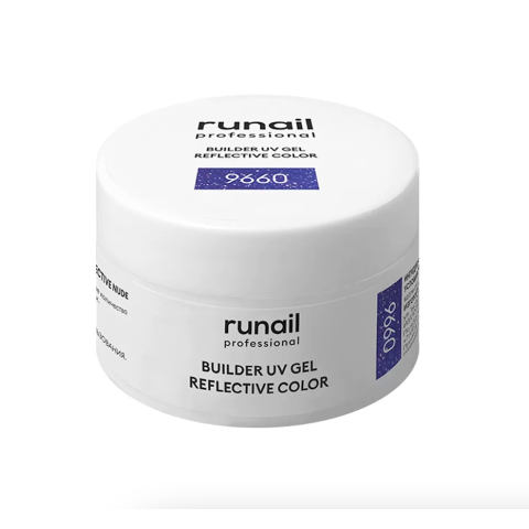 9660 RuNail Моделирующий УФ-гель Builder UV Gel Reflective Color, 15 гр.