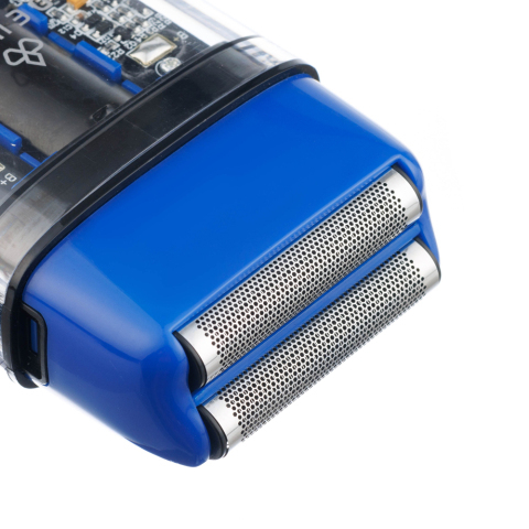 03-082 Blue DEWAL Barber Style Neon Шейвер для проработки контуров бороды 7000 об/мин, аккум., 2 бр.гол.