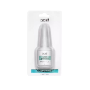 0791 RuNail Клей для типс с кисточкой, 10 гр.