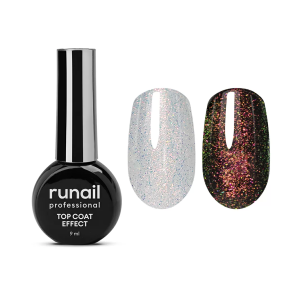 9910 RuNail Топ глянцевый Coat Effect Opal Aurora, 9 мл.