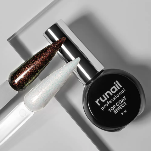 9910 RuNail Топ глянцевый Coat Effect Opal Aurora, 9 мл.
