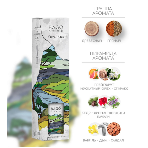 BAGO Диффузор ароматический Новая земля, 75 мл.
