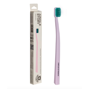 Зубная щётка Биоразлагаемая матовая, розово-зеленая