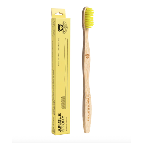 Зубная щётка Бамбуковая средней жесткости, жёлтая