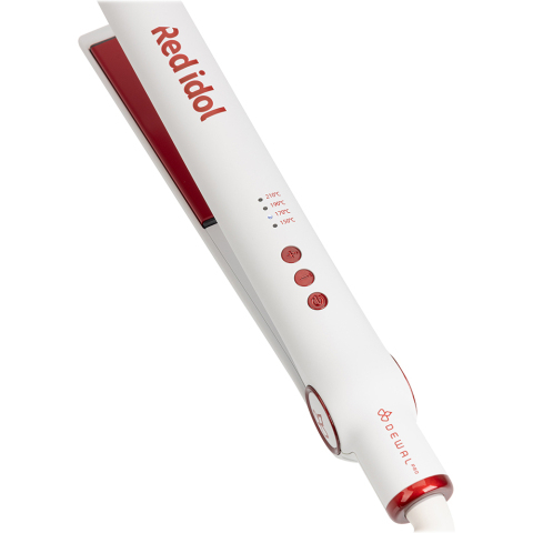 03-402 DEWAL Red Щипцы для выпрямления волос Idol 24*110 мм, терморегулятор, титаново-турмалиновое покрытие, NY