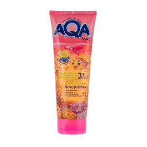 AQA baby KIDS Шампунь и гель для девочек с протеинами пшеницы, 250 мл.