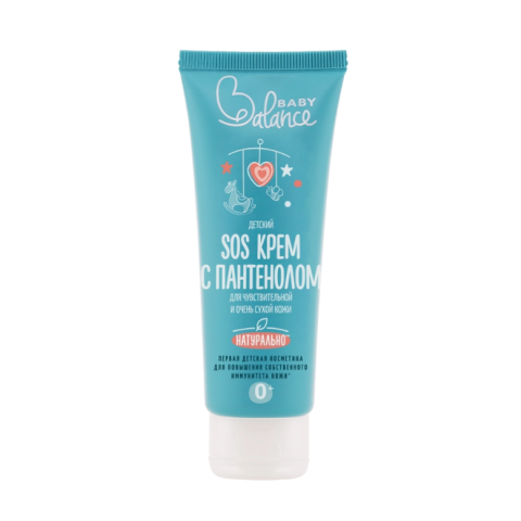 Baby Balance Детский SOS крем с пантенолом для чувствительной и очень сухой кожи, 75 мл.