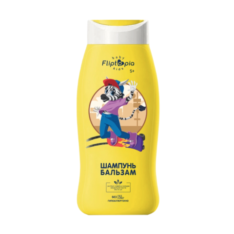 Fliptopia Baby Детский шампунь-бальзам 2в1 Освежающий дюшес, 250 мл.
