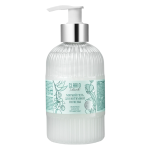 CLARIO Мягкий освежающий гель для интимной гигиены с молочной кислотой и трегалозой, 295 мл.